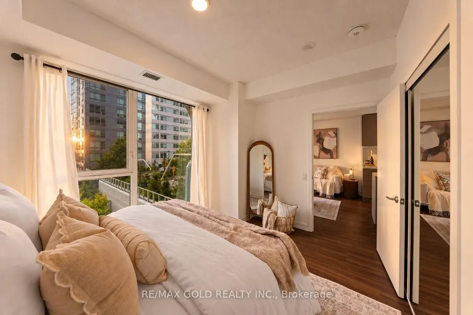 Bedroom with floor-to-ceiling windows